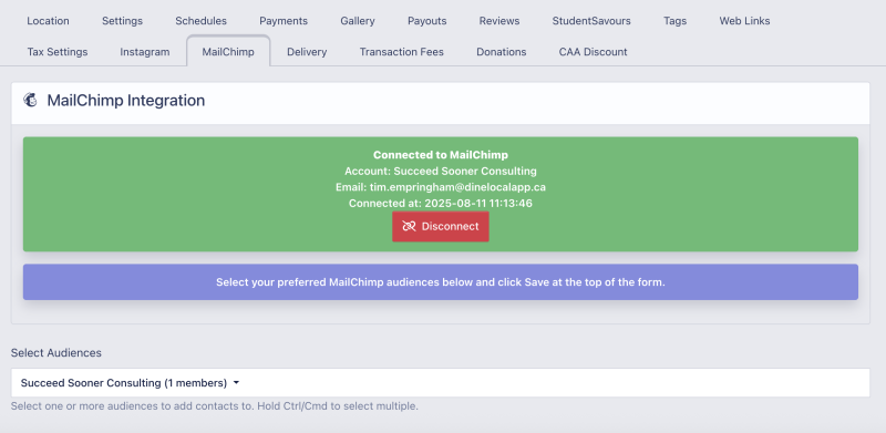 File:Screenshot of a connected MailChimp account.png